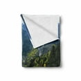 thumbnail image 2 of Nature Soft Flannel Fleece Throw Blanket, Flower Meadow over the Village Mountains in a Row Grass Fresh Field Photo Print, Cozy Plush for Indoor and Outdoor Use, 50" x 70", Yellow Green, by Ambesonne, 2 of 6