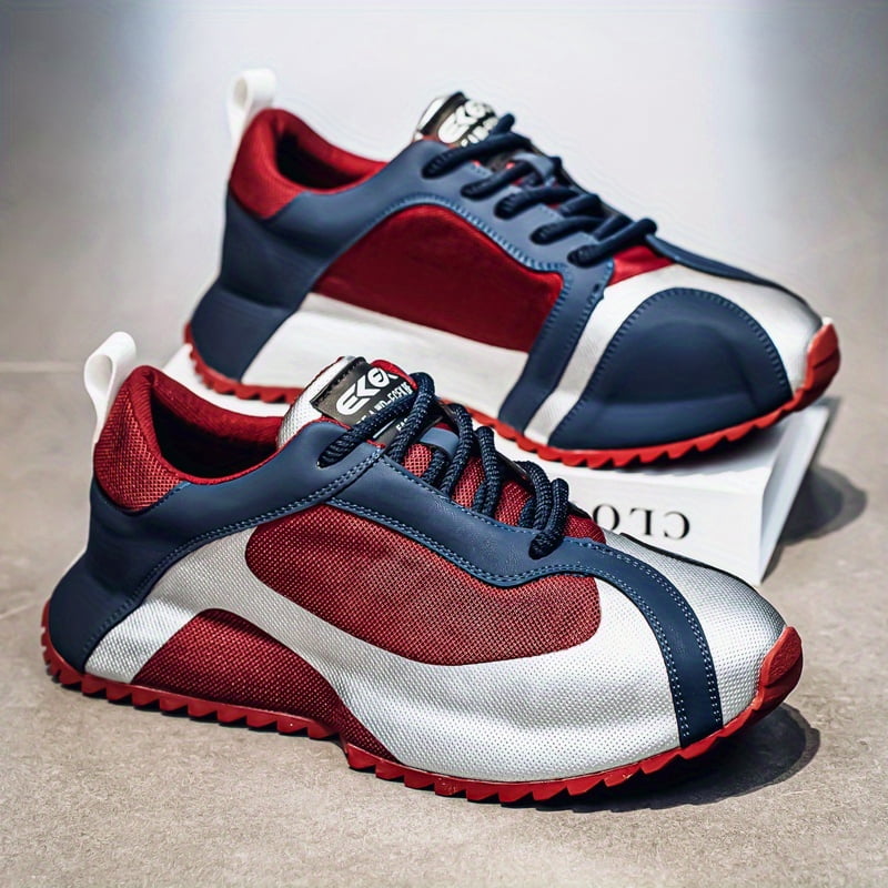 Perfect-2026 New Men'S All-Season Low-Top Casual Sneakers - Durable Outdoor Hiking & Daily Wear Shoes, Sleek Sporty Design, Fabric ， Breathable Fabric & Synthetic Upper, Thick Cushioned PVC Sole for