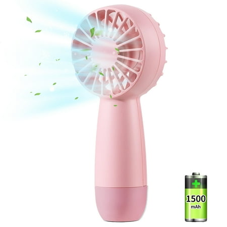 

Handheld Fan 1500mAh Rechargeable Battery Portable 3 Speeds Mini Pocket Fan Pink