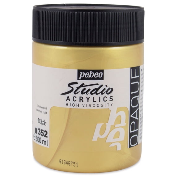 Pebeo High Viscosity Acrylics - Gold, 500 ml, Jar