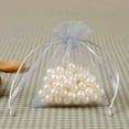 thumbnail image 3 of Luckyn 50 Pcs Small White Organza Bags Drawstring Favour Pouches Gift Voile Net Bags, 3 of 7