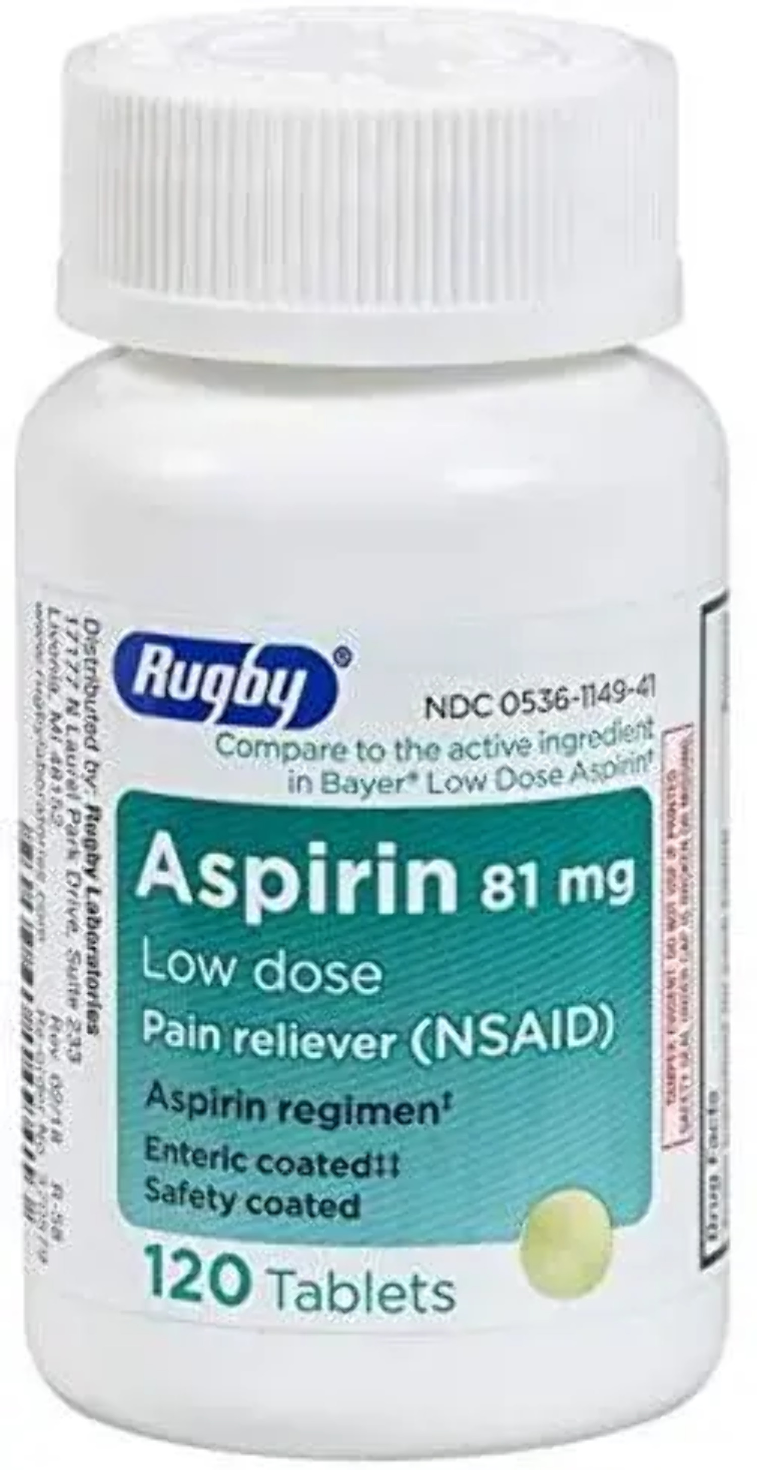 Timely Low Dose Aspirin 81mg for Adults 120 Count