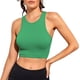 thumbnail image 3 of Camisetas sin mangas para mujer Camisetas básicas de entrenamiento con cuello redondo sin costuras acanaladas, 3 of 5