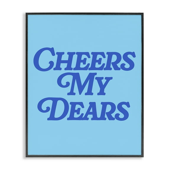 Stupell Industries Blue Cheers My Dears Food & Beverage Painting Black Framed Art Print Wall Art, 11 x 14