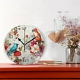 thumbnail image 2 of 10 Inch Flowers and Birds Clock Silent Round Wall Clock Non Ticking Battery Device Clocks Creative Decoration Wall Clock for Living Room Bedroom Office Kitchen, 2 of 6