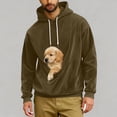 thumbnail image 2 of FAVIPT Mens Oversized Corduroy Sweatshirt Dogs Cats Pet Carrier Pullover Kangaroo Pouch Long Sleeve Hoodie 2026 Brown,XXXL, 2 of 7