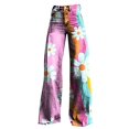 thumbnail image 4 of Women's Casual Pants 2025 New Summer Flower Wide Leg Pants Lightweight And Loose Casual Colorful Pants Imitation Jeans,Pink Women's Casual Pants XXXXL, 4 of 4