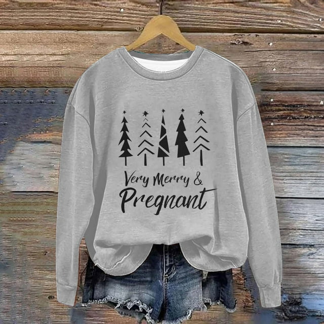 Amzcrzy Chandails pour Femmes Chandail de Noël Chandail de Noël pour Femmes Col Rond Imprimé Chandail Ample Manches Longues Chandails Sans Capuche Chandails pour Femmes Chandails et Chandails à Capuchon pour Femmes m