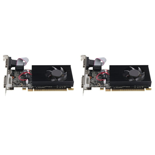 2X GT 610 1G Tarjeta GráFica UltrarráPida 1GB 64Bit DDR3 810/500MHz PCI-e 1.1 X16 Desktop Chasis PequeñO Tarjeta GráFica para Juegos de PC