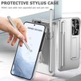 thumbnail image 2 of Compatible Kickstand Case for Samsung Galaxy S23 Case with S Pen & S Pen Holder,4 in 1 Shockproof Eletroplating Protective Camera Protector Case for Galaxy S23 Case,Samsung S23 Stand Case Silver, 2 of 14
