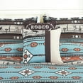 thumbnail image 4 of Chezmoi Collection Boone 7-Piece Southwestern Cowboys Rodeo Comforter Set, Multicolor Blue Brown Beige Clay Printed Washed Microfiber Bedding, Queen, 4 of 9