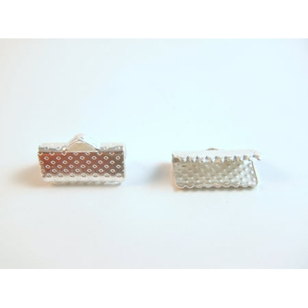 13mm crimps clamp r0001 loop pcs finding ribbon bright end silver