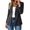 thumbnail image 2 of YanHoo Faux Suede Blazer for Women Dressy Casual Button Suit Jackets Lightweight Office Work Jacket Business Outfits, 2 of 8