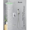thumbnail image 5 of Brushed Nickel Rainfall Shower Faucet Ceiling Mount LED 16" Shower Head with Hand Spray, 5 of 7