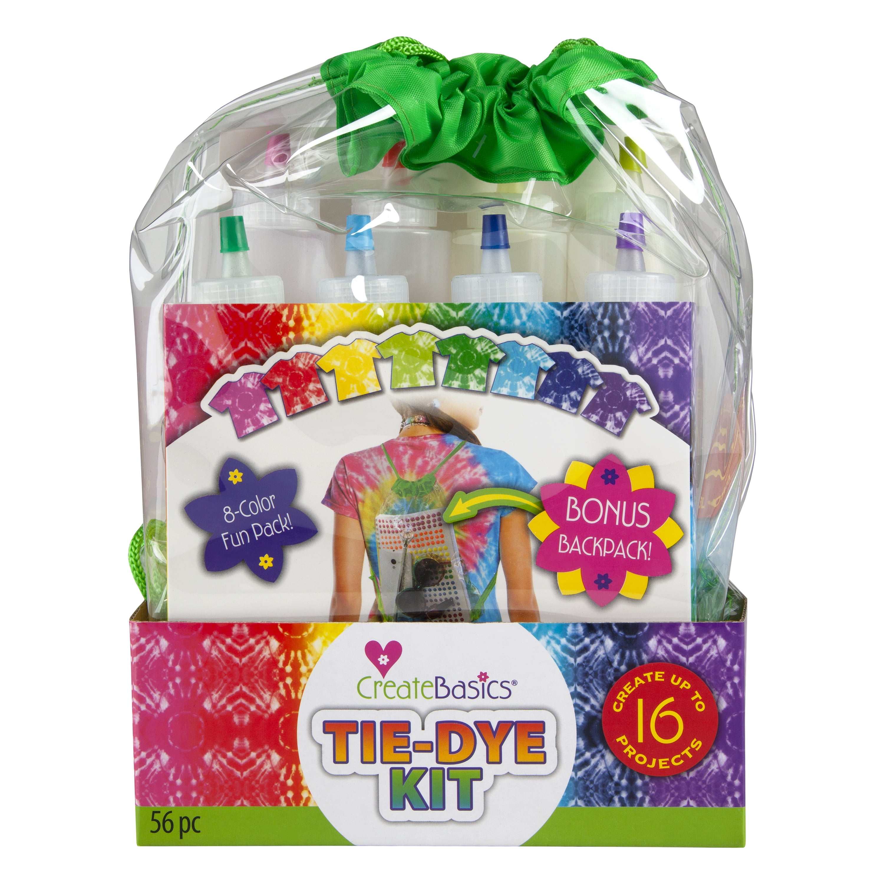 Create Basics Drawstring Backpack 8 Color Tie Dye Kit
