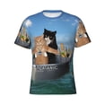 thumbnail image 4 of Vsdgher Two Brave Cats Are Floating On The Sea Iceberg Print Men's Dry Fit Mesh Athletic Shirts Moisture Wicking Tennis T-Shirt Tops, 4 of 9
