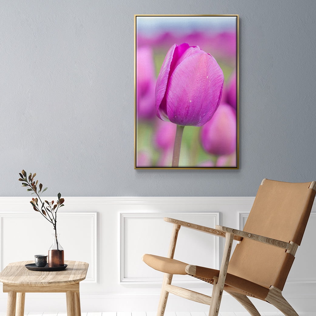 Magenta Stem Framed Premium Gallery Wrapped Canvas - Ready to Hang