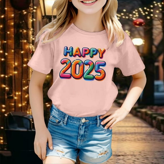 SNKSDGM Girls Girls White T Shirt Pack White Shirt Kids Long Sleeve Children's 2025 Printed T Shirt Casual and Comfortable Top for Boys and Girls 6-7 Years