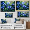 thumbnail image 4 of Designart "Symphony of Morning Glory Garden in Blue and White I" Floral Framed Wall Art Decor - Traditional Purple Morning Glory Entryway Framed Wall Art, 4 of 6