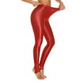 thumbnail image 4 of YONGHS Women's Oil Shiny Shaping Pantyhose Stockings Sheer Dance Tights Stretch Gym Yoga Pants Red XL, 4 of 6