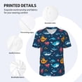 thumbnail image 3 of Lsque Ocean Floor Animals Pattern Mens Polo Golf Shirts Funny Graphics Shorts Sleeve Button Shirts Baseball T-shirt-Large, 3 of 7