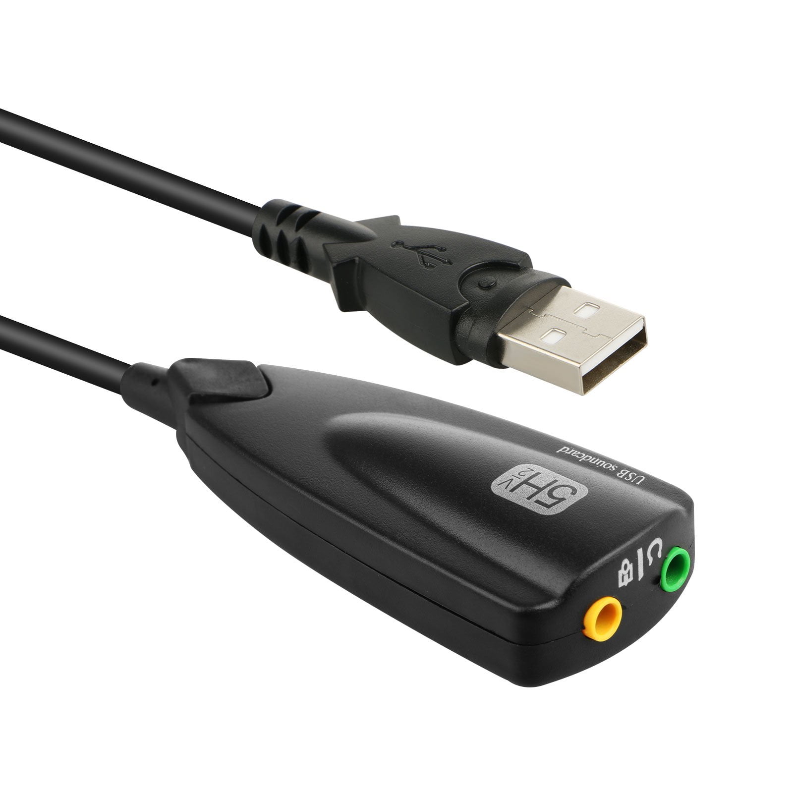 3D Stereo 3 Ports USB 2.0 Hub External Sound Card Adapter Hub Audio 3.5mm. 
