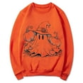 thumbnail image 5 of CLOISE Halloween Sweatshirts for Women Funny Ghost Graphic Pullover Sweatshirts Fall Long Sleeve Crewneck Hoodies Shirts Comfy Blouses Holiday Party Clothes Orange M Trick, 5 of 5