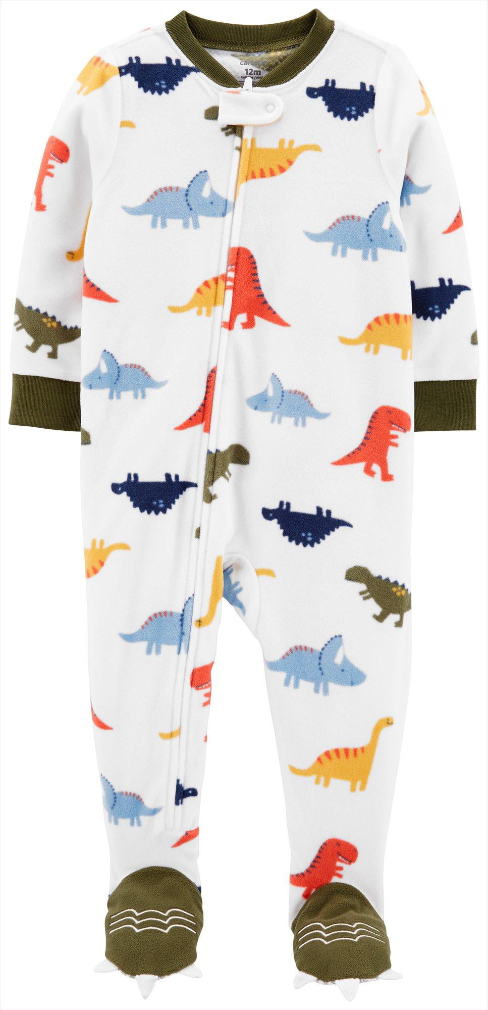 Carters Toddler Boys Dinosaur Feet Snug Fit Footie Pajamas 4T White/green  multi - Walmart.com