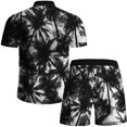 thumbnail image 3 of Summer Savings Clearance! Edvintorg Summer Men's Hawaiian Suit Short Sleeve Printed Button Shirt Beach Shorts Sets Street Casual Men's Suit 2 Pieces Men Clothing, 3 of 6