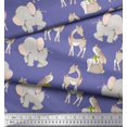 thumbnail image 2 of Soimoi Moss Tissu Georgette Cerf, Éléphant et Rabbit Tissu Imprimé pour Enfants au Mètre 42 Pouces de Large, 2 of 2