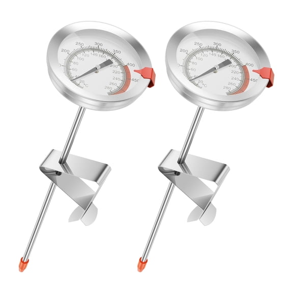 FUYGRCJ 2 Pack Candy Thermometer with Pot Clip, Multifunctional Deep Fry Oil Thermometer for Frying Candy Making Confectionery Chocolate Jam Yogurt Food, Turkey, BBQ, Grill