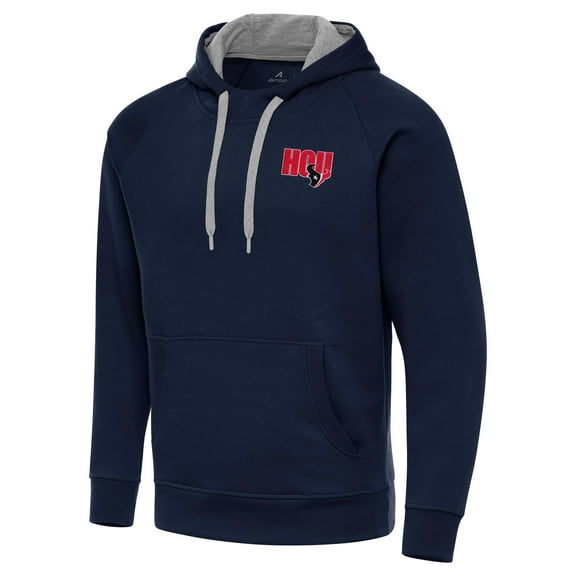 Men's Antigua  Navy Houston Texans Victory Pullover Hoodie