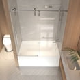 thumbnail image 2 of Leumius 56-60" x 66" H Frameless Sliding Shower Door, 5/16" Clear Tempered Glass,Stainless Steel Frame for Bathroom,Brushed Nickel, 2 of 8