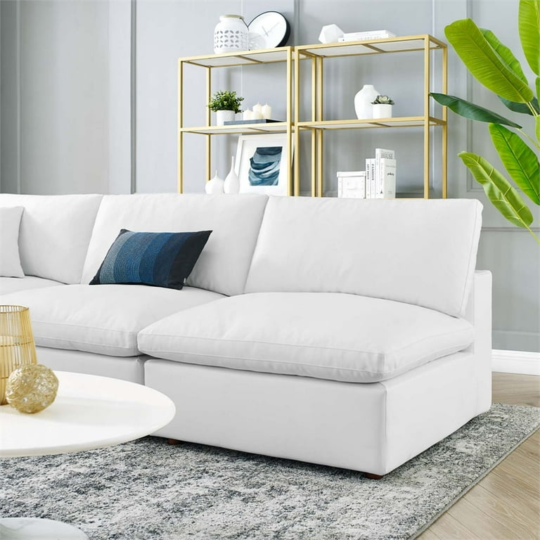 Modway Commix 5-Piece Modern Faux Leather Upholstered Sectional