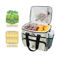 thumbnail image 2 of FORMRS Insulated Cooler Bag 24 Cans Capacity Soft Leakproof Lunch Box with Side Pockets, Gray Marble Pattern, 2 of 7