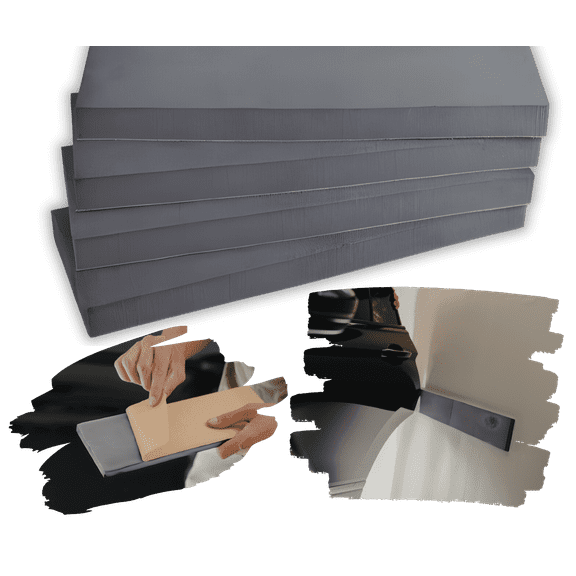 XCEL Foam Rubber Protector Panels - Highly Versatile Thick Rubber Sheets - Ideal for Wall Protection, Car Door Padding, Anti Vibration & Insulation DIY Projects (4 Pack - 12" x 4" x 1/2" - Gray)