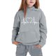 thumbnail image 5 of Conjunto de sudadera con capucha de manga larga para niños con estampado en forma de corazón y pantalones deportivos con lazo en las piernas, conjunto deportivo informal de dos piezas para niños, poli, 5 of 5