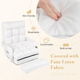 thumbnail image 4 of Gymax Folding Floor Chair White Indoor Lazy Sofa Armchair w/ 6-Position Adjustable Backrest, 4 of 10