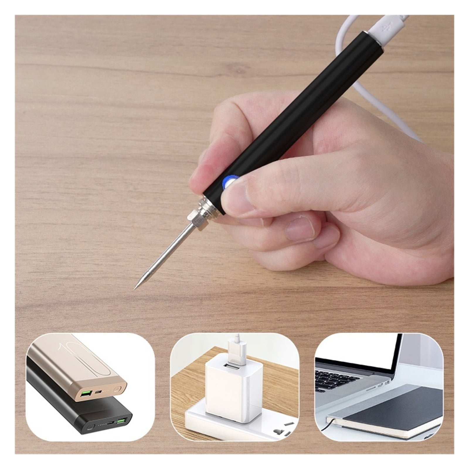 15W Wireless Soldering Iron,USB Rechargeable Mini Handheld Soldering Iron Kit,Microelectronics Repair Welding Tools With Cover ,Accurate Temperature Control