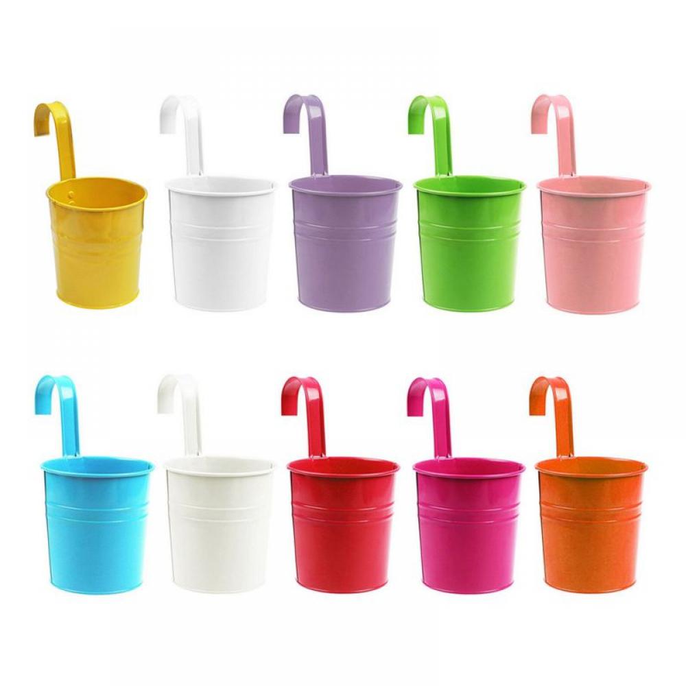 Metal Flower Hanging Flower Pot Hook Wall Removable Candy Color Iron