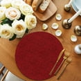 thumbnail image 3 of Round Placemats Set of 4 Red Christmas Pattern Place Mats Washable Woven Placemat Retro Abstract Art Circle Braided Table Mat for Kitchen Dining Table Party Home Decor 15 Inch, 3 of 8