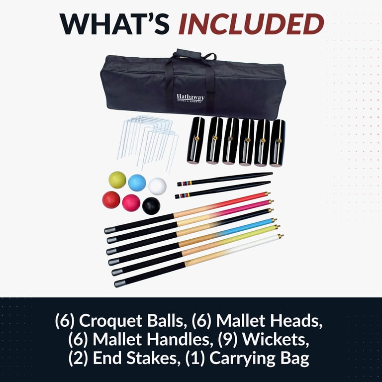Hathaway Deluxe 6-Player Croquet Set - Walmart.com