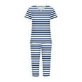 thumbnail image 7 of CLOISE Womens Pajama Sets 2-Piece Comfy Short Sleeve Sleepwear Shirts and Comfort Capri Pants with Pockets Night Clothes Set Comfortable Striped Print Funny Nightwear, 7 of 7