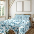 thumbnail image 2 of Ambesonne Tribal Fitted & Top Sheet Set with Shams, Spring Myth Boho Style, White and Blue, 2 of 5