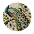 thumbnail image 4 of PIKWEEK Vintage Blue Elegant Colorful Peacock Double Side Table Cloth White, 4 of 8