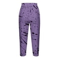 thumbnail image 4 of FAIWAD Women's Straight Capri High Waist Pant Print Soft Lightweight Joggers Trousers (XX-Large, Purple3), 4 of 4