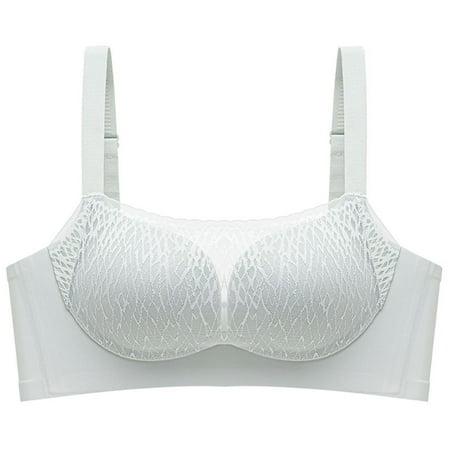 Gnurob Wirefree Bras for Womens Sheer Lace Bralettes No Underwire Brassiere Adjustable Strap Bralette Push Up Underwear Hide Back Fat lingerie Everyday Bra Clearance Saving Green 38