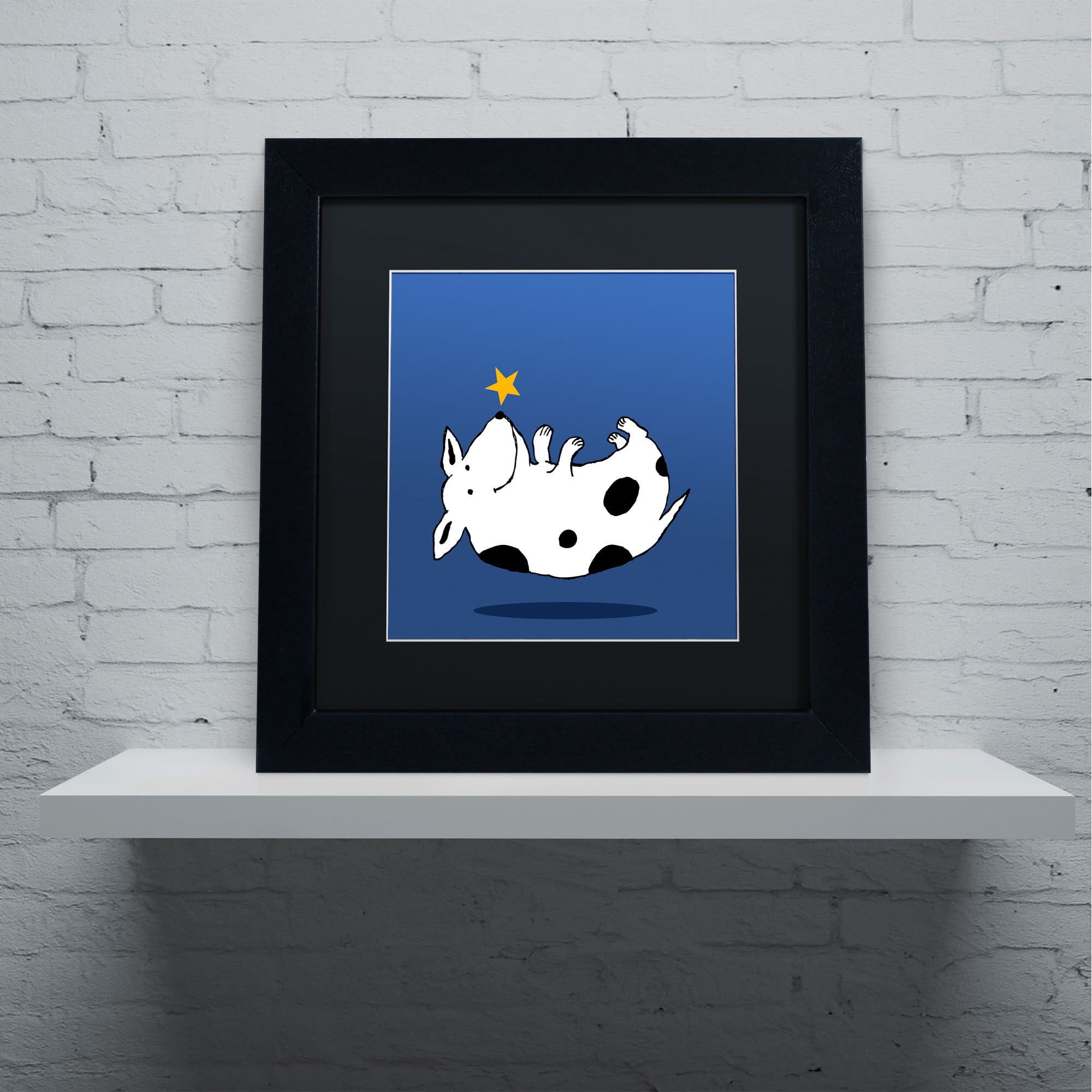 Carla Martell 'Star Dog' Black Matted Framed Art