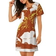thumbnail image 2 of Rateoe Vintage Cowboy On A Bronco Horse Print Women’s Nightdress – Cozy Cotton Short-sleeved Sleep Shirt, Loose-Fit Sleepwear, Perfect for Relaxing and Sleeping, 2 of 6