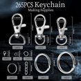 thumbnail image 3 of 265Pcs Metal Lobster Claw Clasp with Key Ring for Crafts, Lanyard Clips Snap Hook, Swivel Clasps Clip, 3 of 5